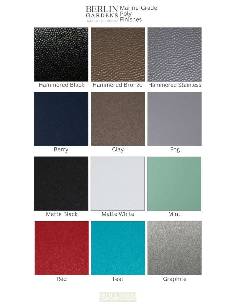 Berlin Gardens Marine-Grade Poly Finish Options