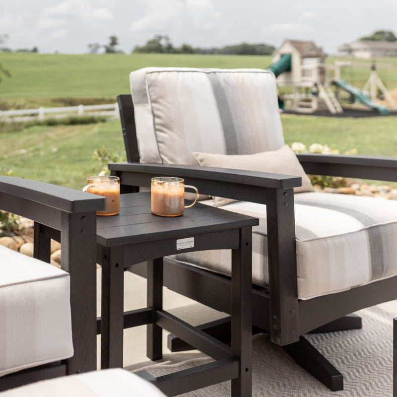 Camden Swivel Rocker and End Table in Black