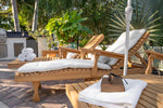 Berlin Gardens Natural Teak Casual Back Chaise Lounge with Canvas Natural Cushion