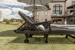 Sideview of Berlin Gardens Casual Back Chaise Lounge in Black