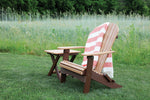 Berlin Gardens Comfo Back Folding Adirondack Chair and Folding End Table - Cedar on Chocolate Brown