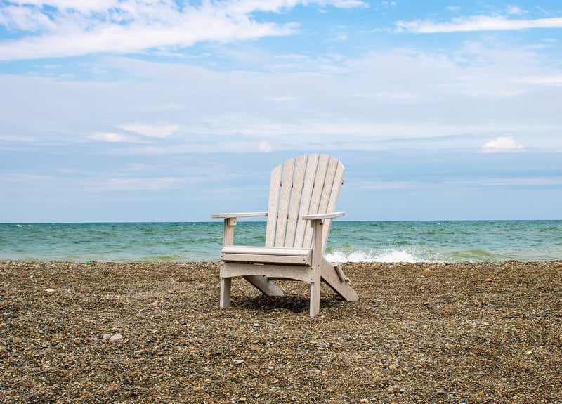 Berlin Gardens Comfo Back Folding Adirondack Chair - Seashell on the Beach