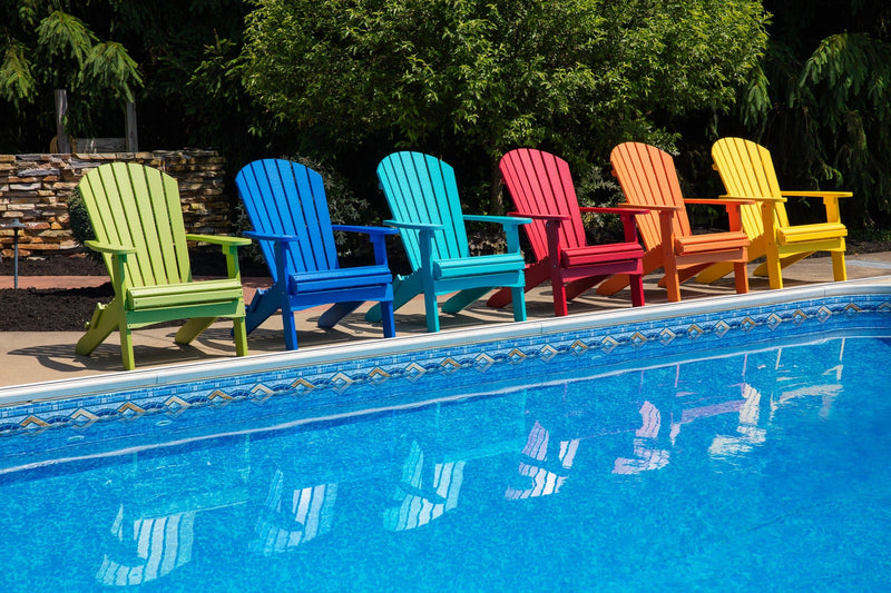 Berlin Gardens Comfo Back Folding Adirondack Chairs in Tropical Colors