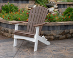 Berlin Gardens Comfo Back Folding Adirondack Chair - Brazilian Walnut on White