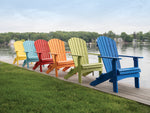 Berlin Gardens Comfo Back Folding Adirondack Chairs in Tropical Colors in a line