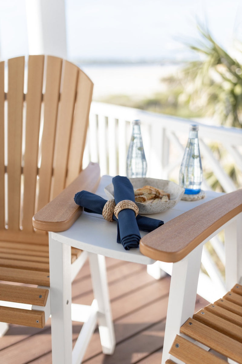 Berlin Gardens Comfo Back XT Chair and Tete-a-Tete - Natural Teak on White