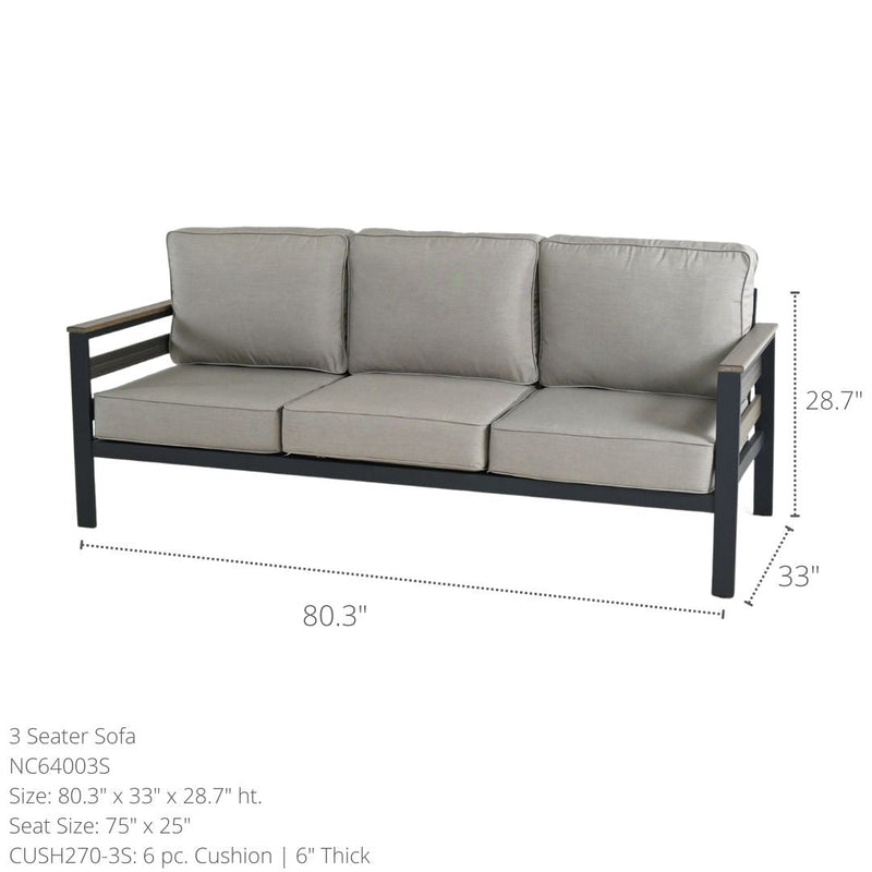Hixon Panel 3 Seater Sofa - Sullivan Hardware & Garden