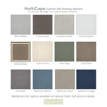 Diagram of the 270 cushion color options for North Cape patio furniture - 12 color options