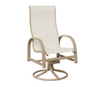 Murphy High Back Sling Swivel Rocker Dining Chair in Sahara Speckle and Sailing Salt