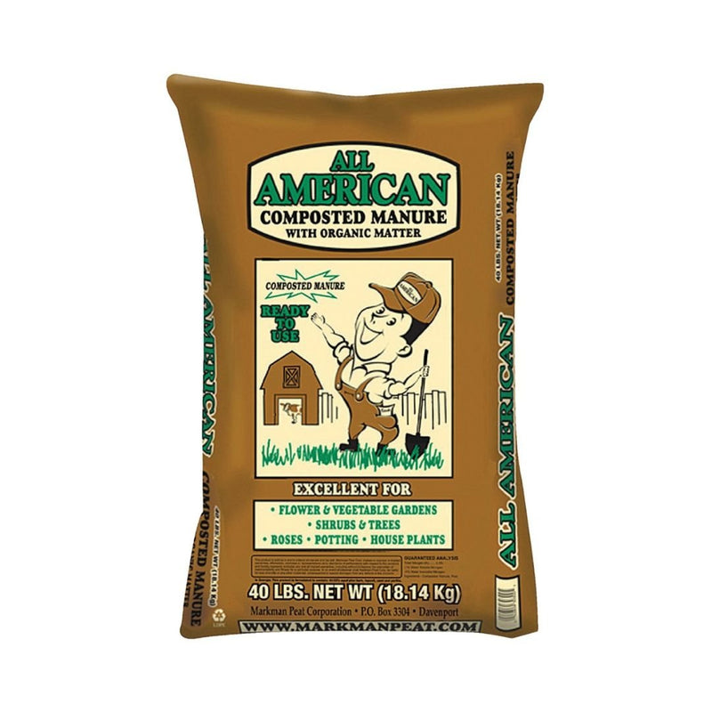 All American Composted Cow Manure with Organic Matter (40lbs) - Sullivan Hardware & Garden